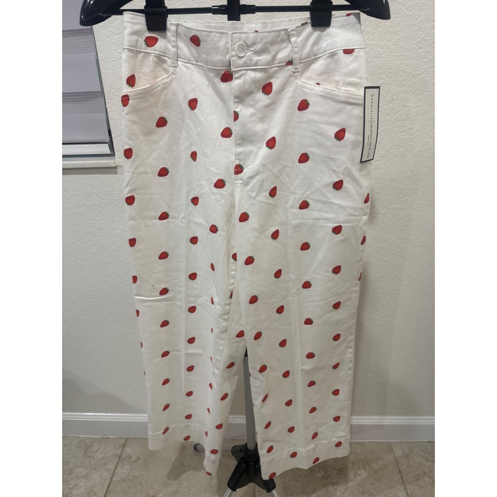 Bagatelle Collection Size 8 Strawberry Pants Fruit Print Cottagecore Coquette